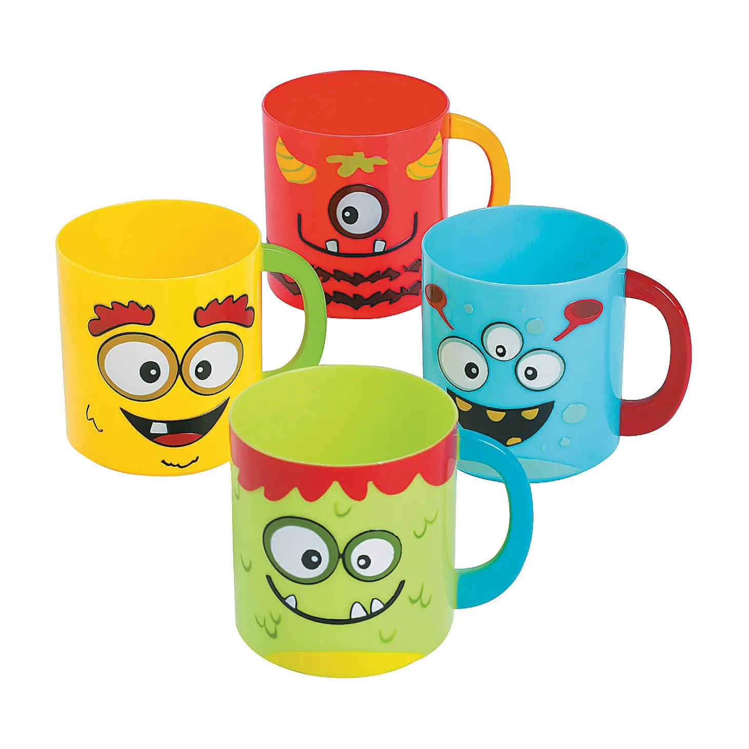 Mini Monster Bpa-Free Plastic Mugs - 12 Ct.