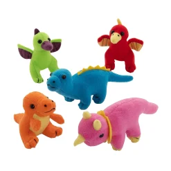 Mini Neon Stuffed Dinosaurs - 12 Pc.