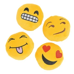 Mini Smiling Stuffed Emoji Faces - 12 Pc.