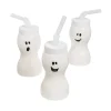 Molded Ghost Bpa-Free Plastic Cups With Lids & Straws - 12 Ct.