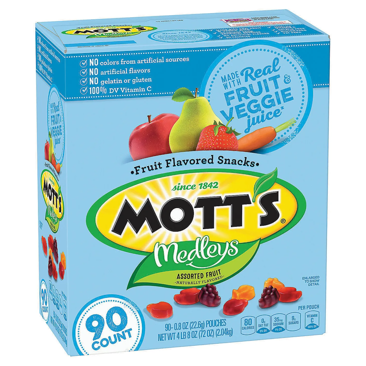 Mott's Medleys Fruit Snacks, 0.8 Oz, 90 Count