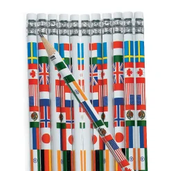 Multicultural Flag Pencils - 24 Pc.