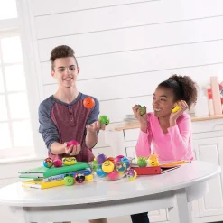 Neon Smile Face Stress Toys With Hair - 24 Pc.