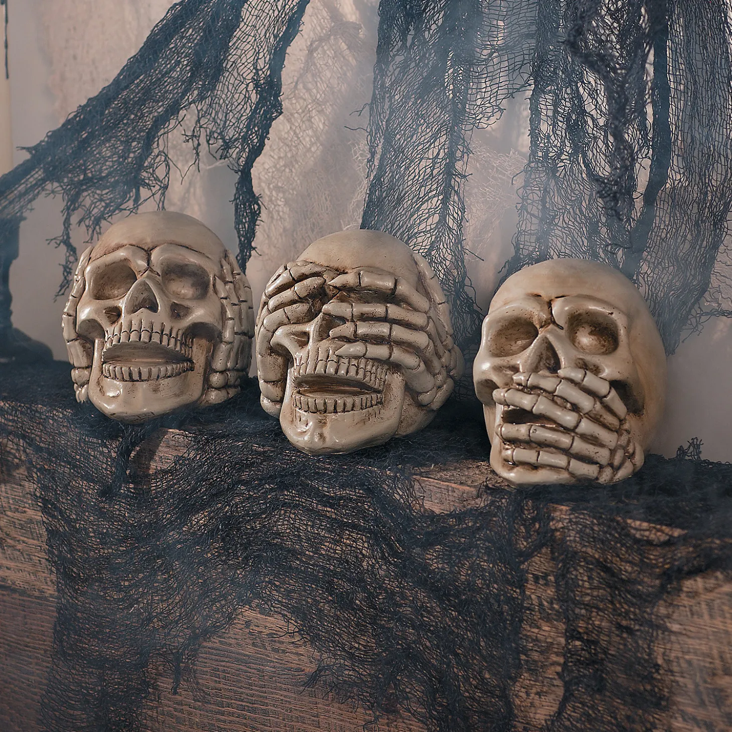 No Evil Skulls Halloween Decoration