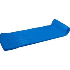 Northlight 74" Blue Floating Foam Swimming Pool Mattress Lounger With Head Rest