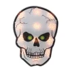 Northlight 12" Silver And Black Holographic Lighted Skull Halloween Window Silhouette Decoration