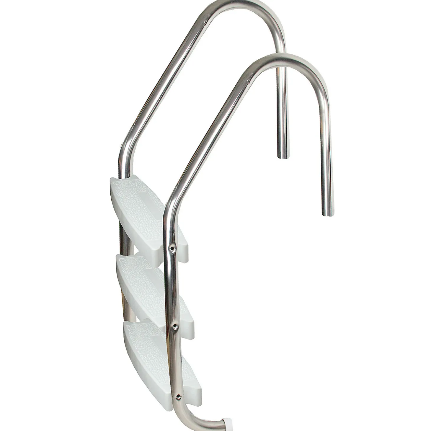Northlight 52" Silver And White Three Step In-Ground Swimming Pool Deck Ladder