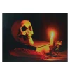 Northlight Black And Orange Led Lighted Skull Halloween Wall Art 12" X 15.75"