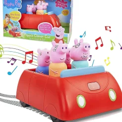Peppa Pig's Family Red Clever Car Lights Sounds George Daddy Mummy Pig Wow! Stuff
