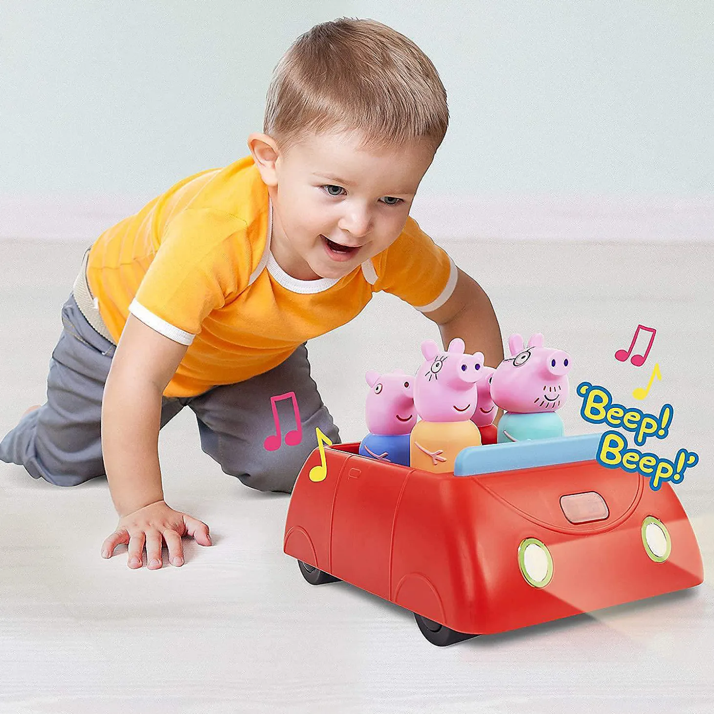 Peppa Pig's Family Red Clever Car Lights Sounds George Daddy Mummy Pig Wow! Stuff