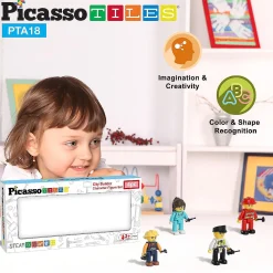 Picassotiles 4 Piece City Builder Character Figure Set