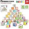 Picassotiles 36 Piece Letter & Alphabet Magnetic Cubes