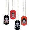 Pirate & Crossbones Dog Tag Necklaces - 12 Pc.