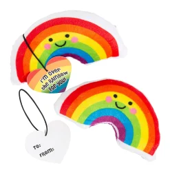 Plush Rainbow Valentine Exchanges With Card For 12