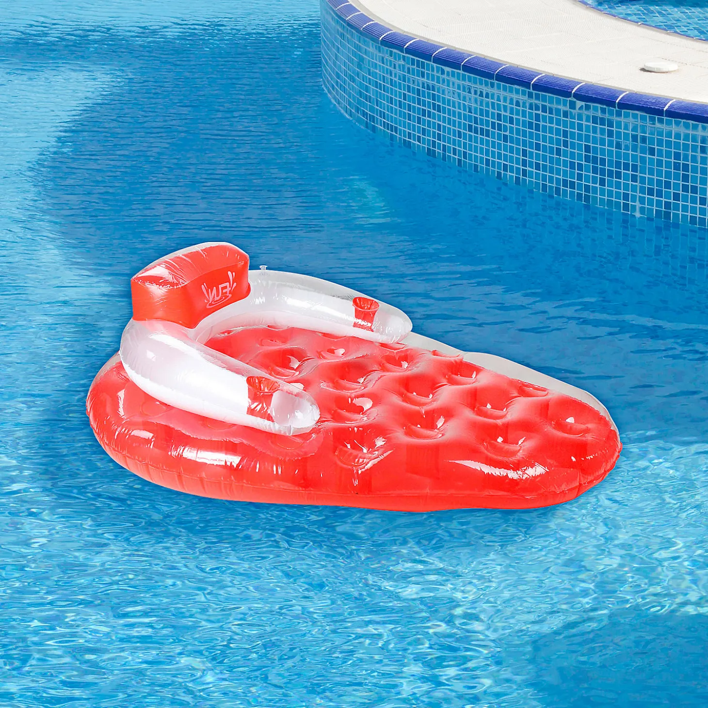 Pool Central 65'' Red And White Inflatable Strawberry Pool Water Lounge Float