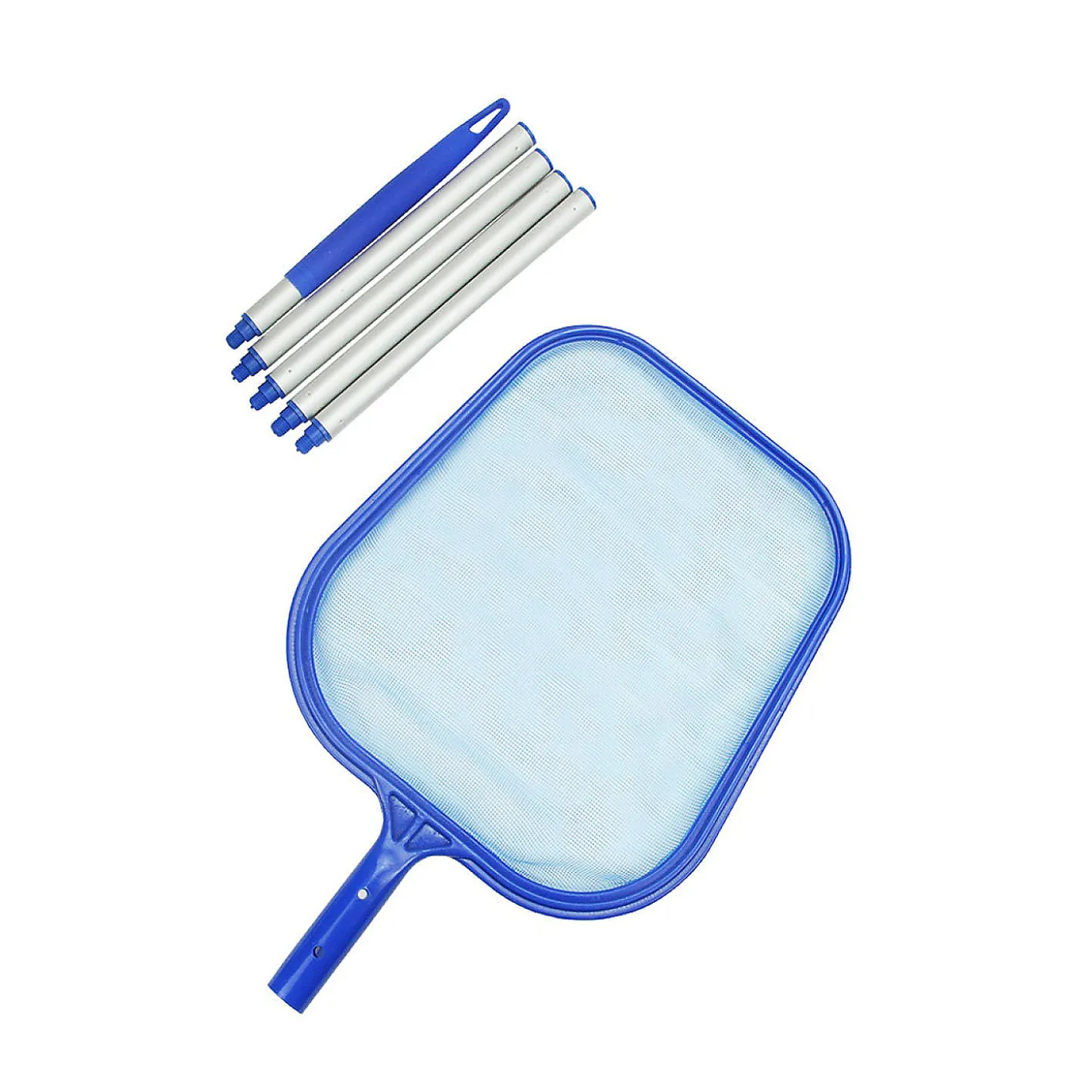 Pool Central 61.5" Silver And Blue Mini Swimming Pool Leaf Skimmer Head With Fipropered Length Pole