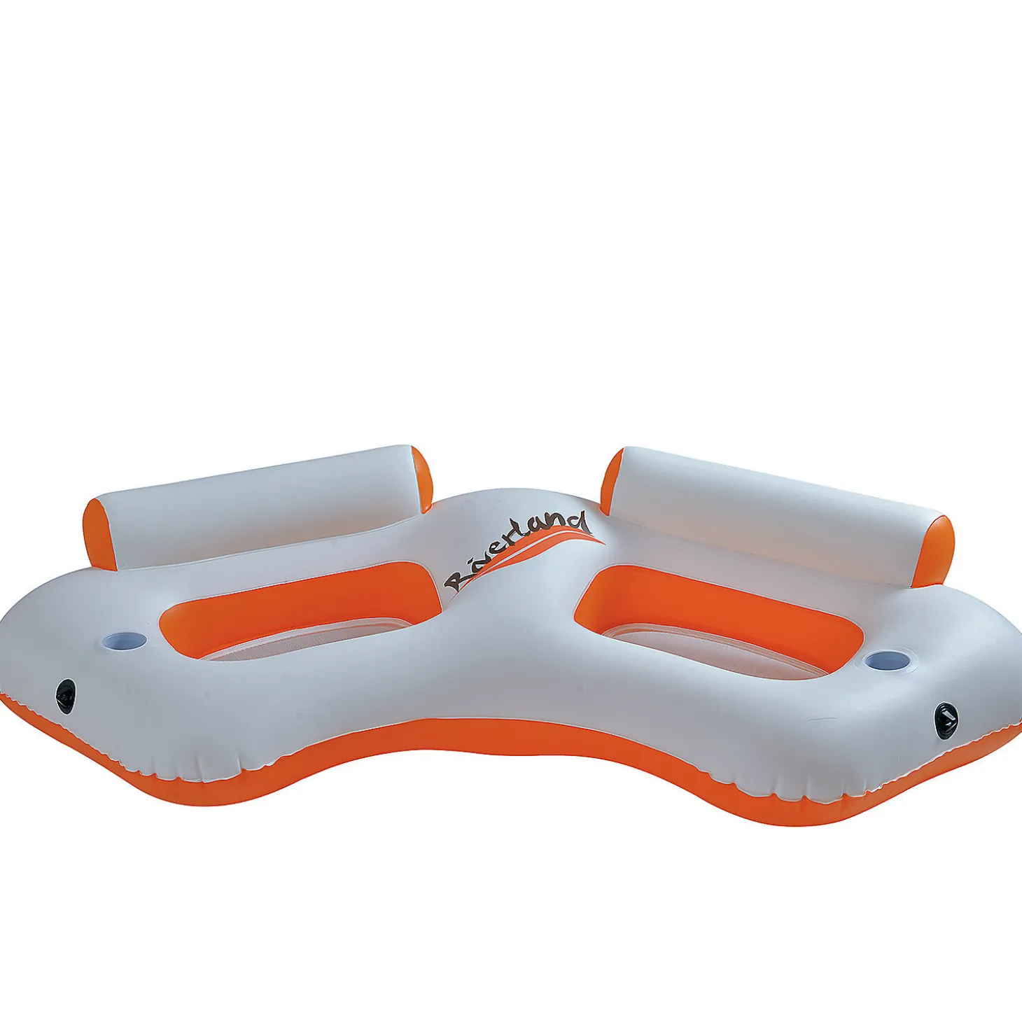Pool Central Inflatable Orange And White River Land Two Swimming Pool Sofa 85-Inch