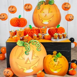 Pumpkin Spice Orange Plastic Tablecloth