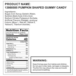 Pumpkin-Shaped Gummy Candy - 38 Pc.