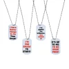 Red Ribbon Week Dog Tag Necklaces - 12 Pc.