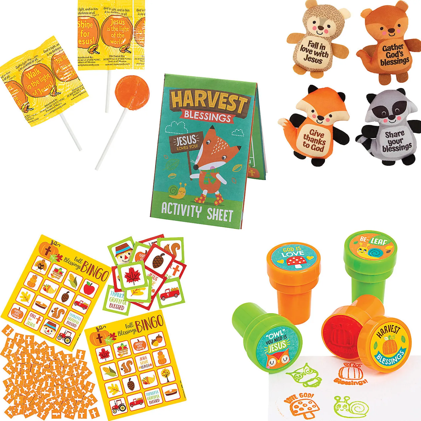 Religious Fall Bingo Game & Prize Kit For 32