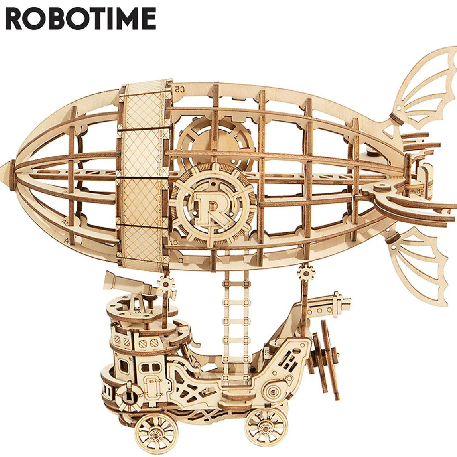 Robotime 3D Wooden Airship Model Building Kits - Toys For Children, Kids, Boys, Birthday Gift