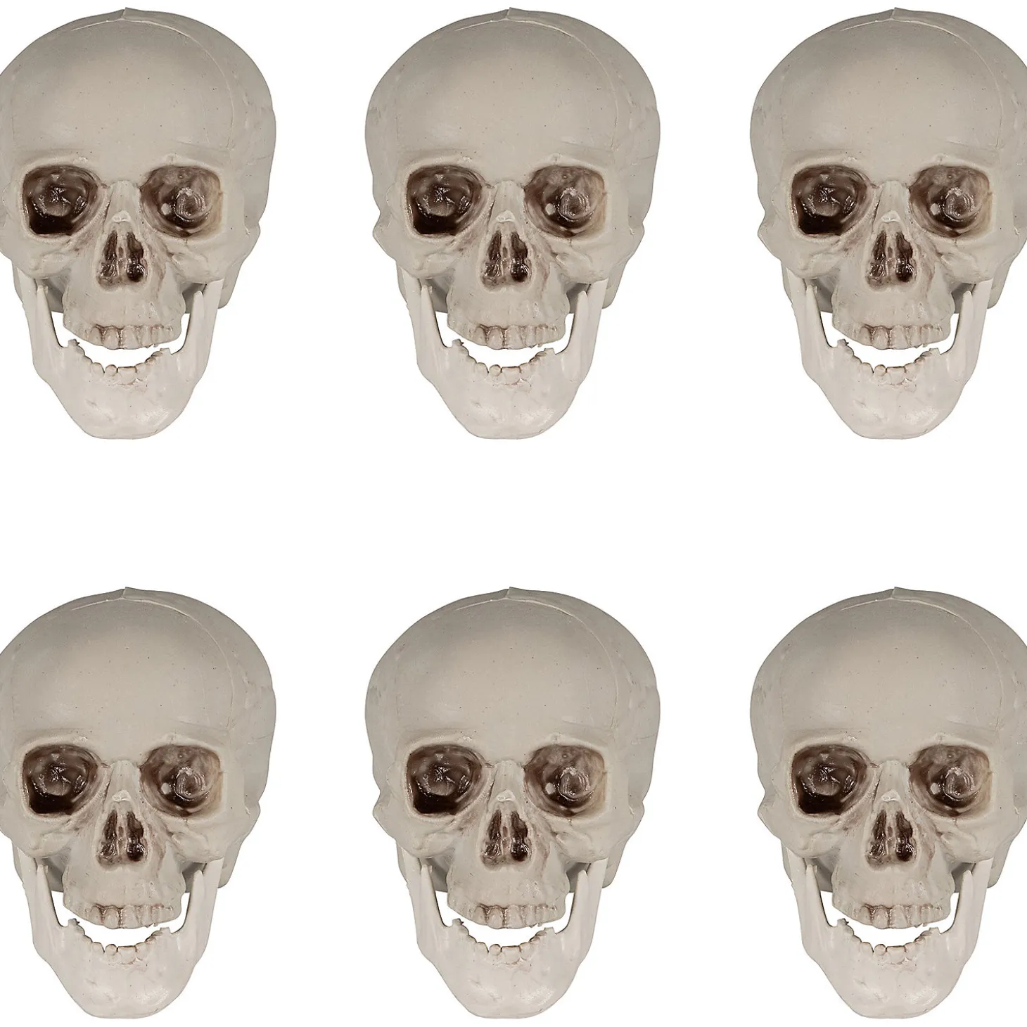 Set Of 6 Skull Halloween Decorations 4.75"