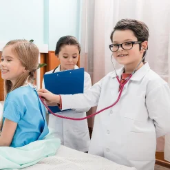 Skeleteen Pink Doctor's Stethoscope Toy - Doctor Or Nurse Pretend Play Costume Accessories And Prop Toys For Kids - 1 Piece