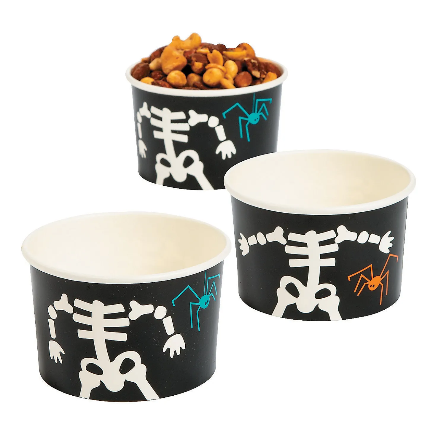 Skeleton Disposable Paper Snack Cups - 25 Pc.