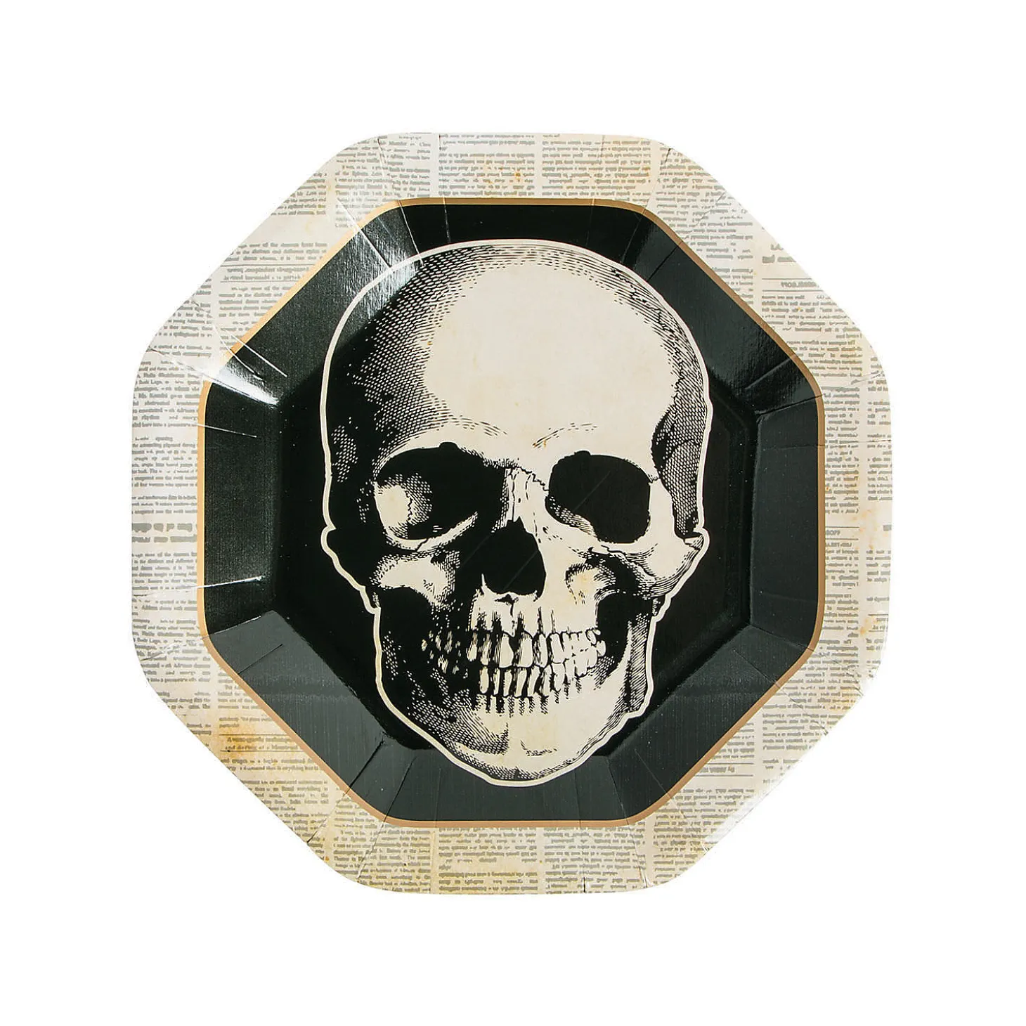 Skull Vintage Halloween Paper Dinner Plates - 8 Ct.