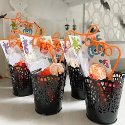 Small Halloween Die-Cut Spider Web Pails - 6 Pc.