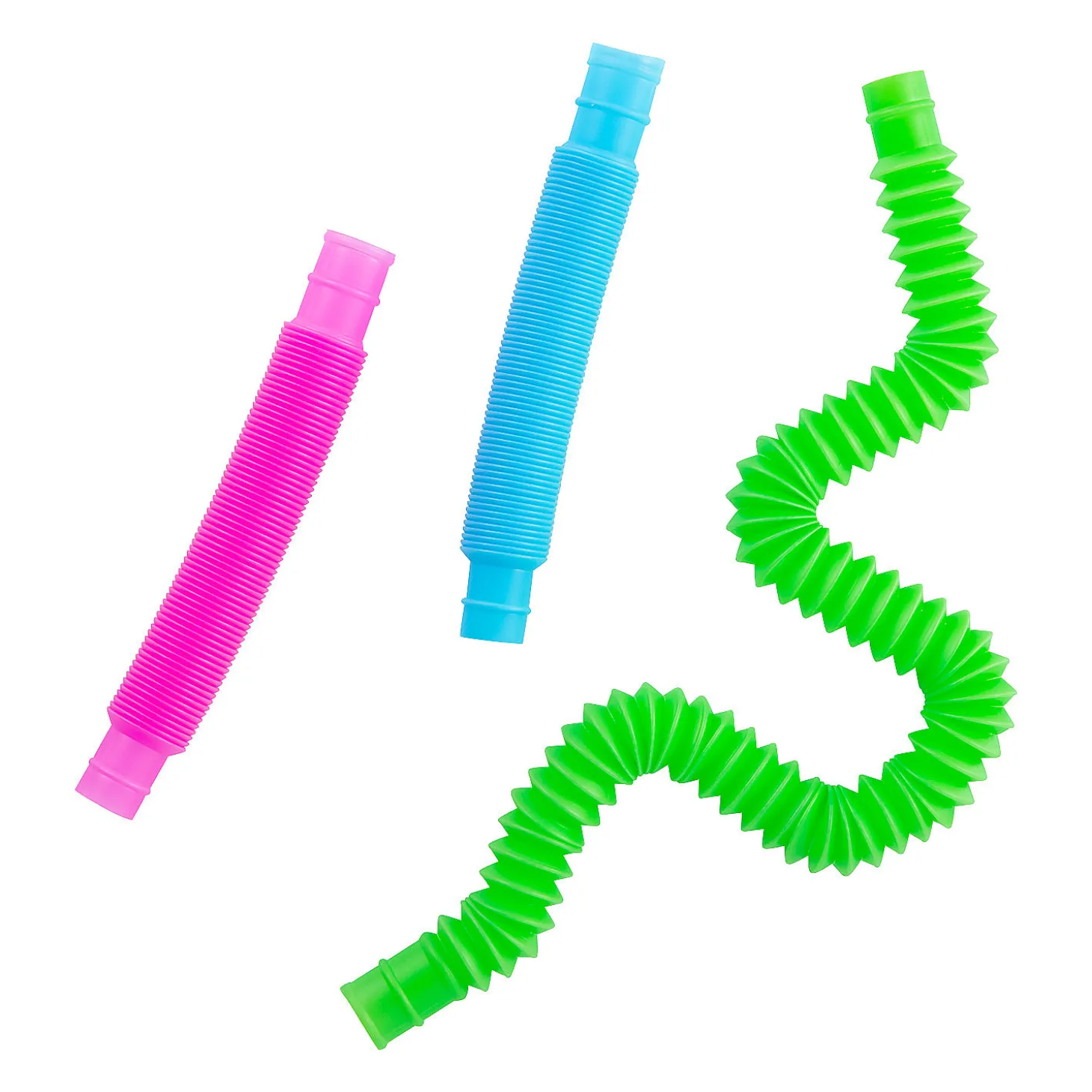 Small Solid Color Expanding Tube Fidget Toys - 12 Pc.