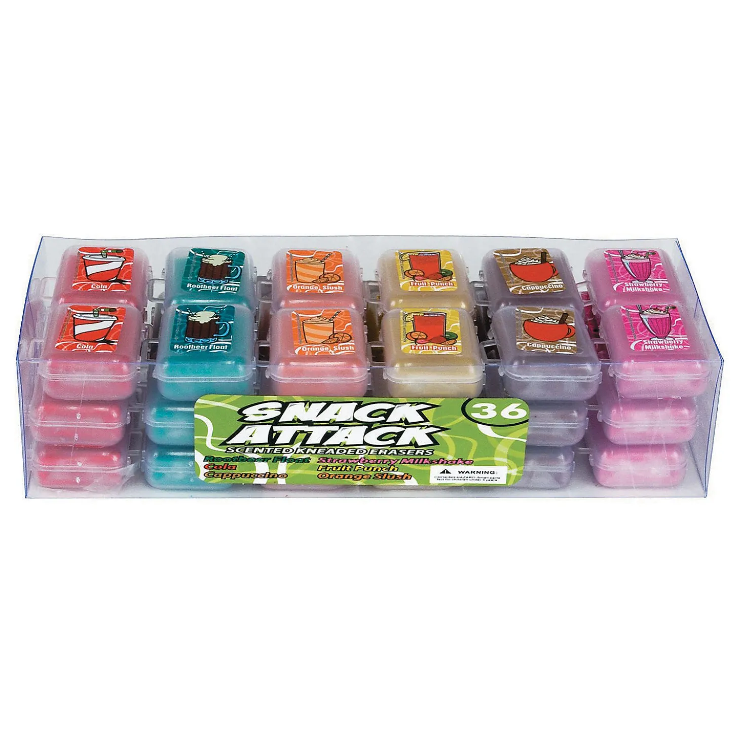 Snack Attack Scented Kneaded Erasers - 36 Pc.