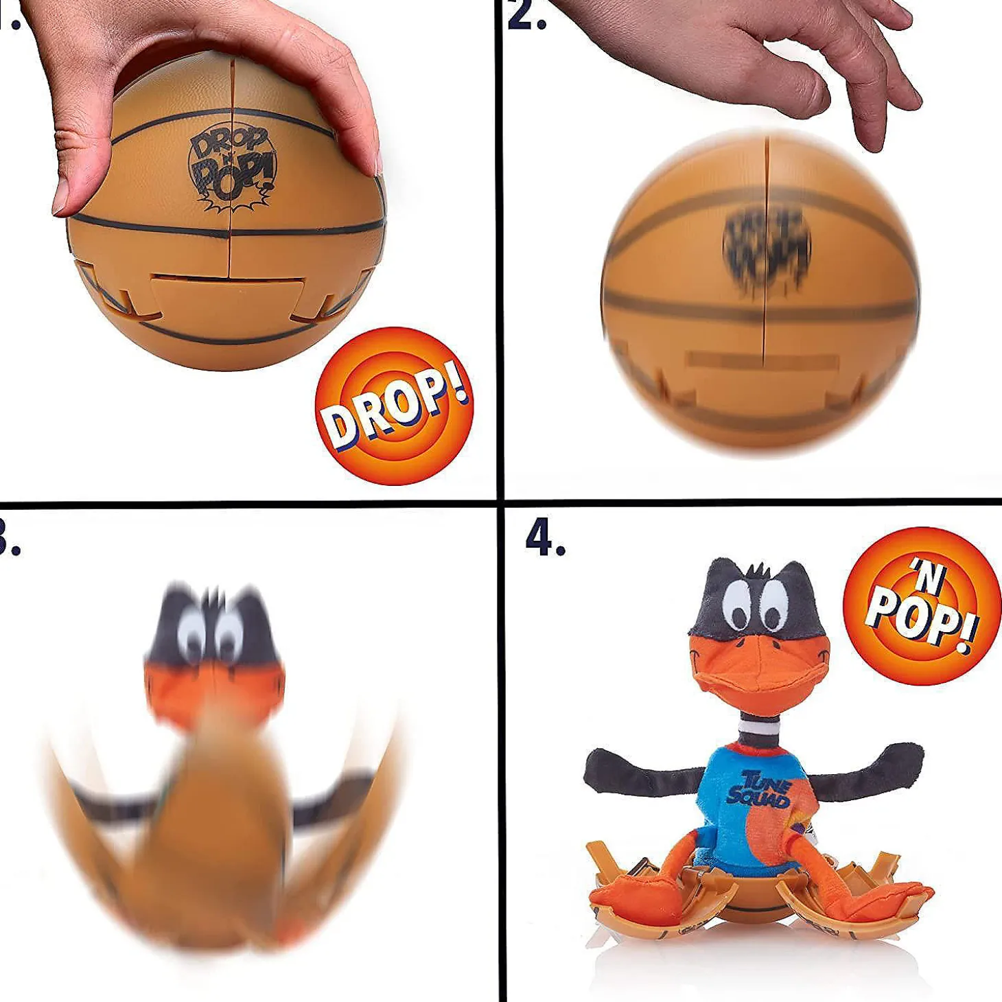 Space Jam A New Legacy Daffy Duck Plush Drop 'N Pop Basketball Kids Interactive Toy Wow! Stuff