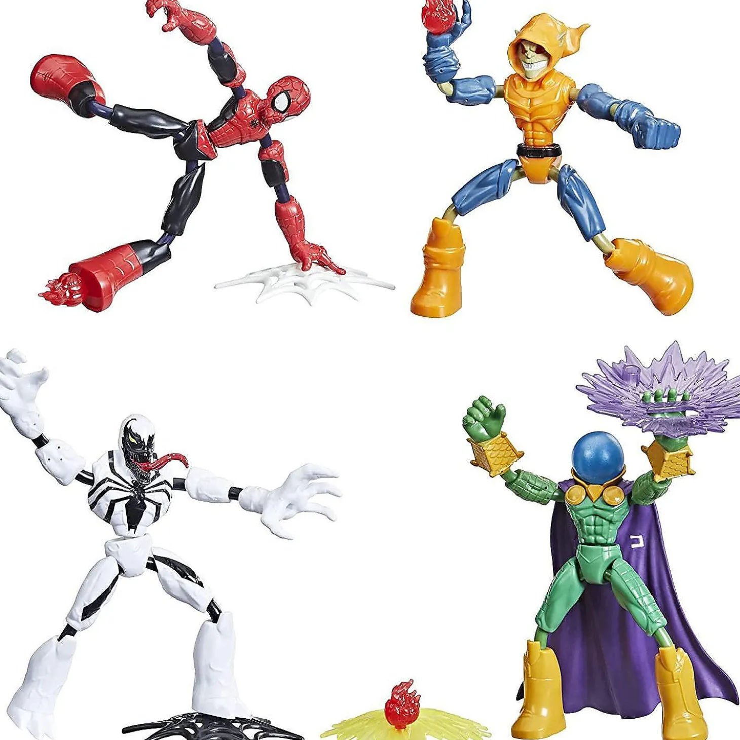 Spider-Man Marvel Bend & Flex Anti-Venom Mysterio Hobgoblin Heroes Figure Set Hasbro