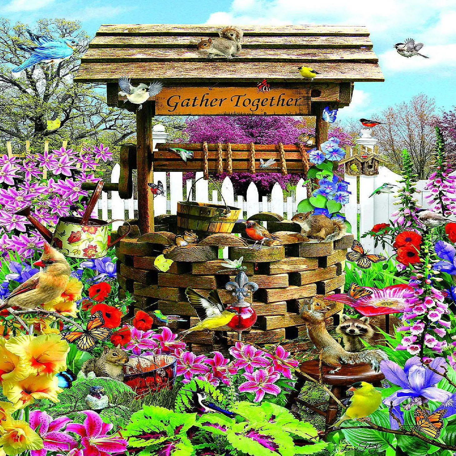 Sunsout Birds At The Wishing Well 1000 Pc Jigsaw Puzzle