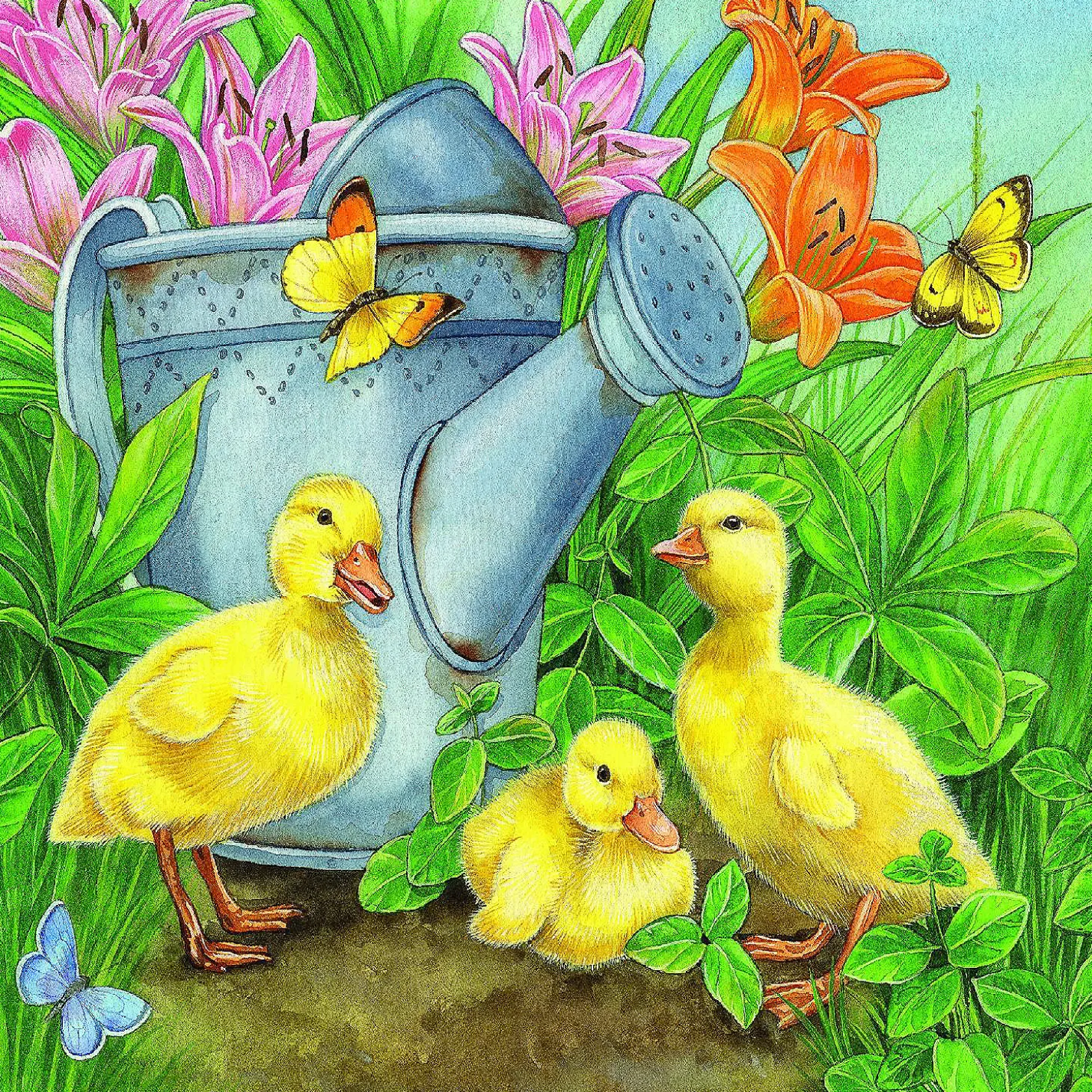 Sunsout Ducklings And Butterflies 300 Pc Jigsaw Puzzle