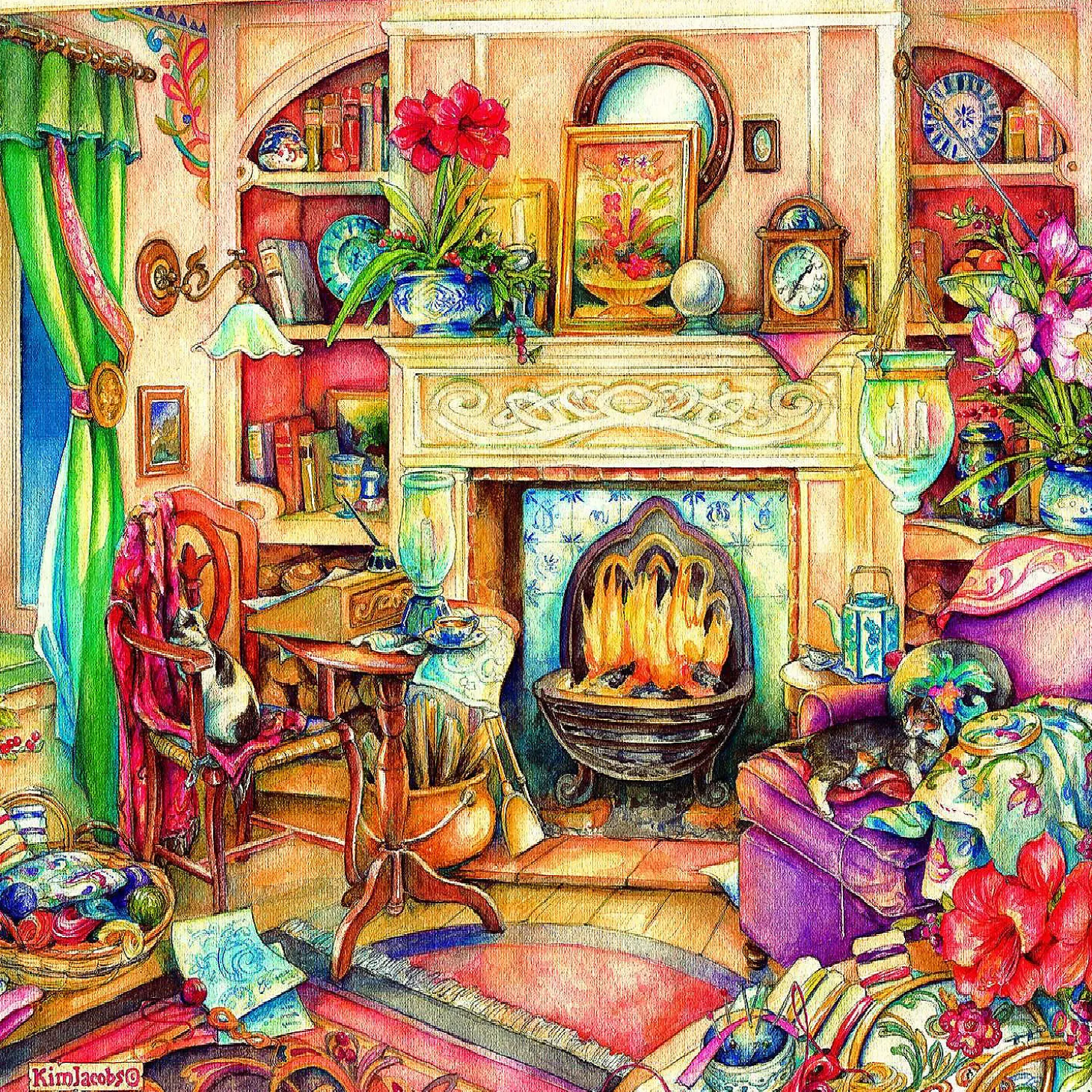 Sunsout Fireside Embroidery 1000 Pc Large Pieces Jigsaw Puzzle