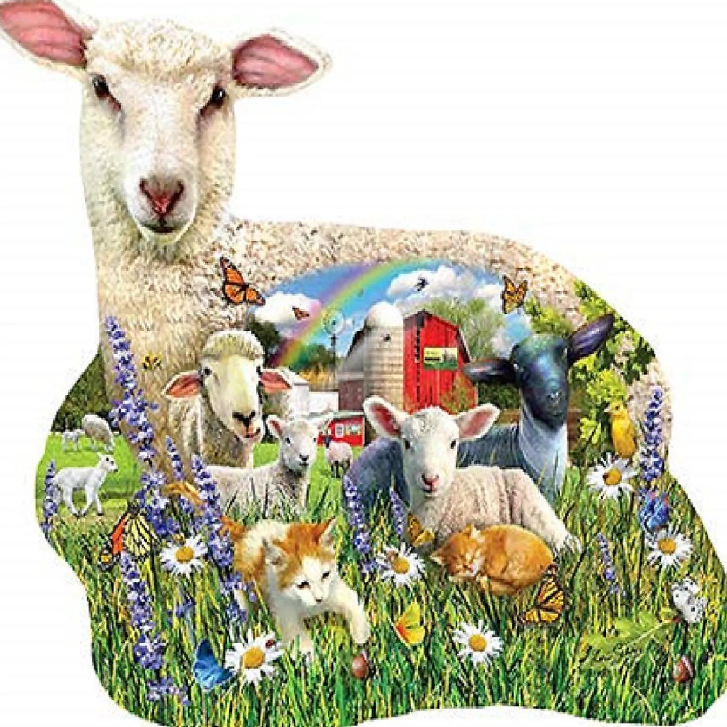 Sunsout Lamb Shop 1000 Pc Special Shape Jigsaw Puzzle