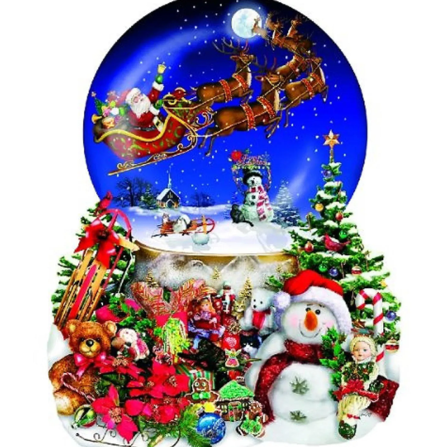 Sunsout Santa's Snowy Ride 1000 Pc Special Shape Jigsaw Puzzle