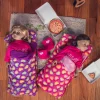 The Queen's Treasures 18 Inch Doll Accessories, Set Of 2 Soft Pink And Purple Sleeping Bag Bedding Accessories