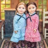 The Queen's Treasures 18 Inch Girl Doll Clothes, Little House On The Prairie Authentic Laura And Mary Ingalls American Blue Check Dresses