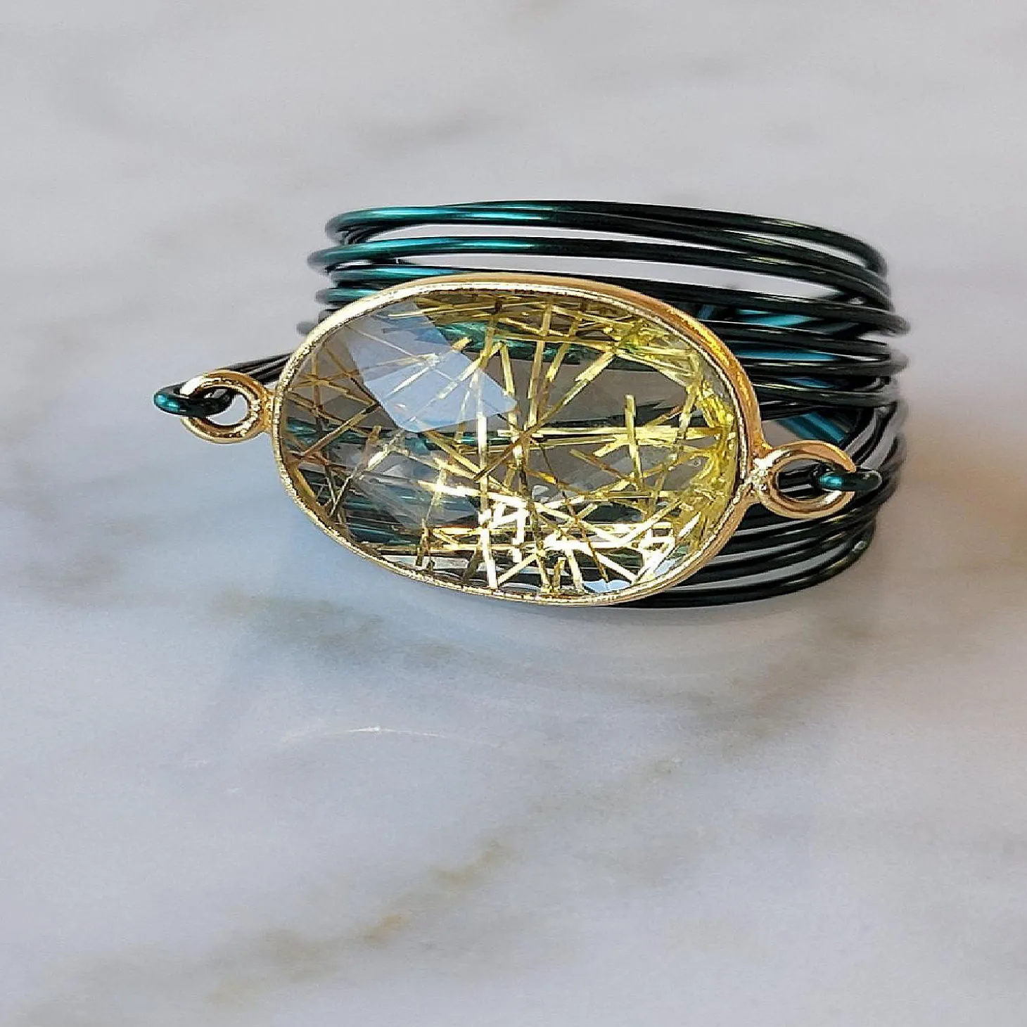 Torrey Ring Green Rutilated Quartz