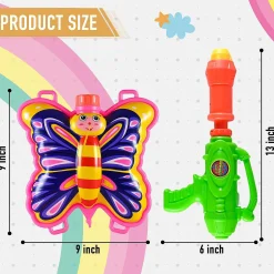 Toyrifik Water Gun Backpack Water Blaster For Kids -Water Shooter With Tank Butterfly Toys For Kids - Summer Outdoor Toys For Pool Beach Water Toys For Kids