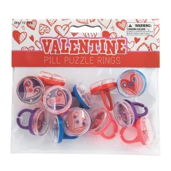 Valentine Pill Puzzle Rings