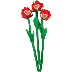 Valentine's Day Bendable Stuffed Red Roses With Card - 12 Pc.
