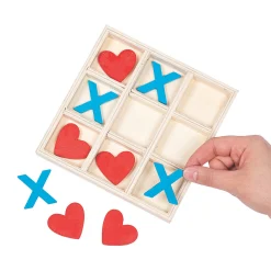 Valentine's Day Wooden Tic-Tac-Toe Game