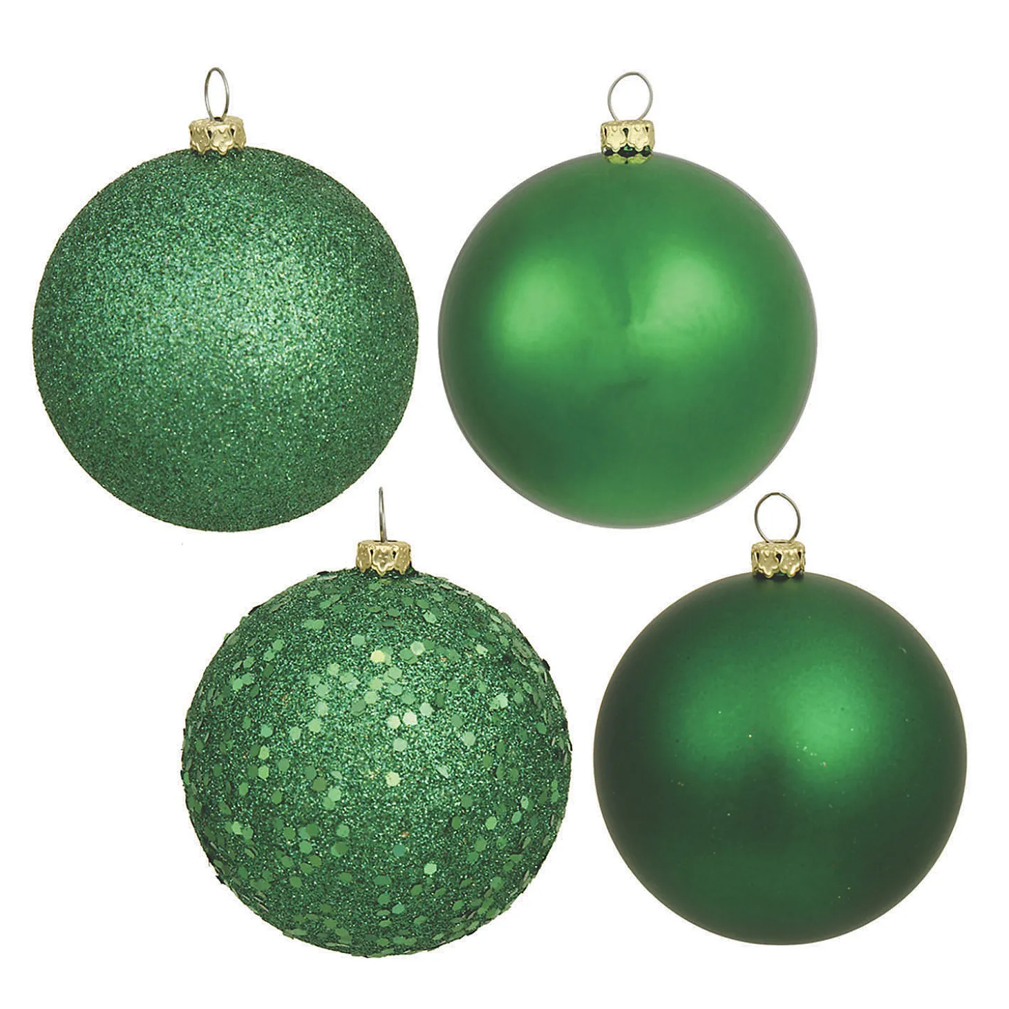Vickerman Shatterproof 2.4" Green 4-Finish Ball Christmas Ornament, 24 Per Box