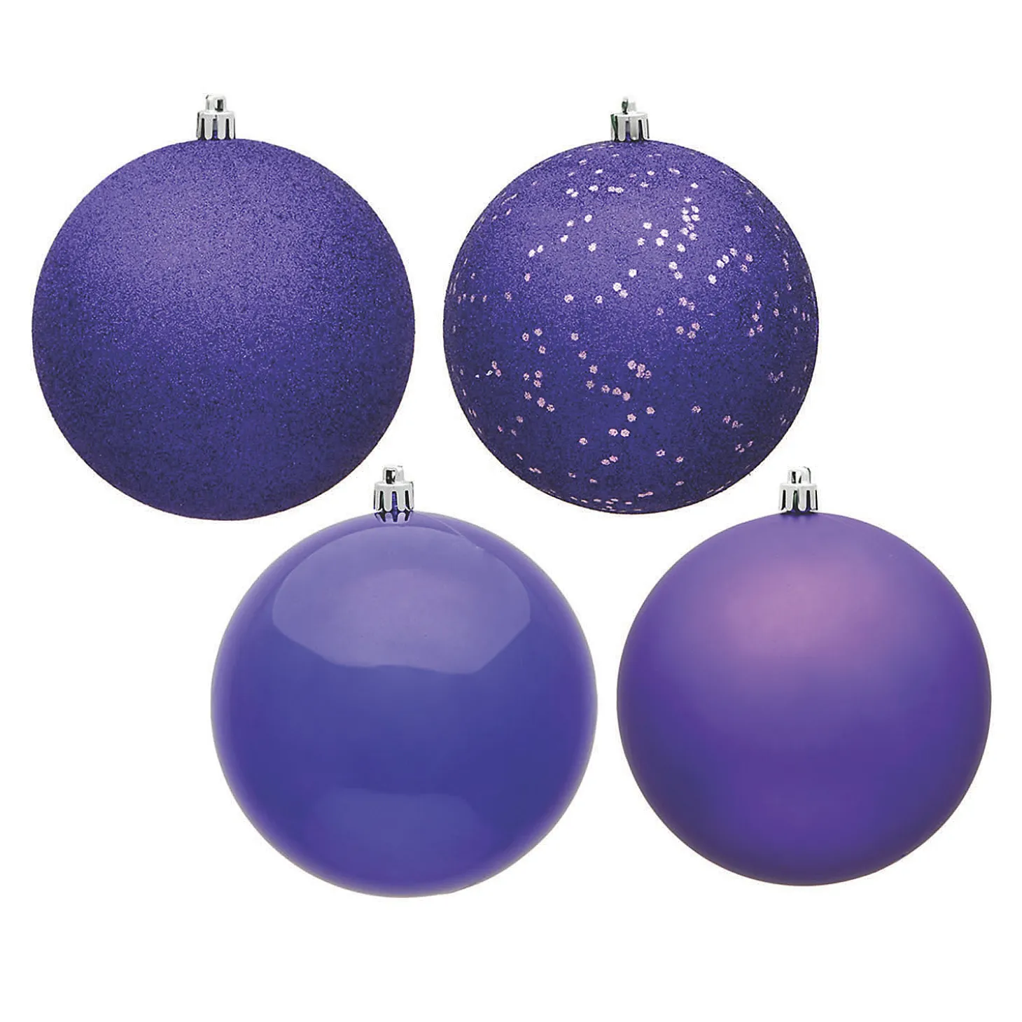 Vickerman Shatterproof 2.75" Purple 4-Finish Ball Christmas Ornament, 20 Per Box