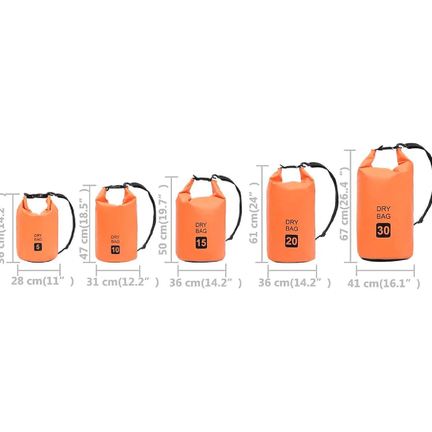 Vidaxl Dry Bag Orange 1.3 Gal Pvc